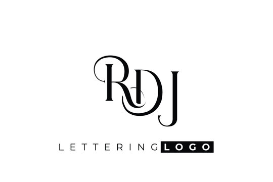 RDJ Elegant Monogram Logo Design With Decorative Lettering