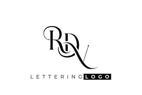 RDV Elegant Monogram Logo Design With Decorative Lettering