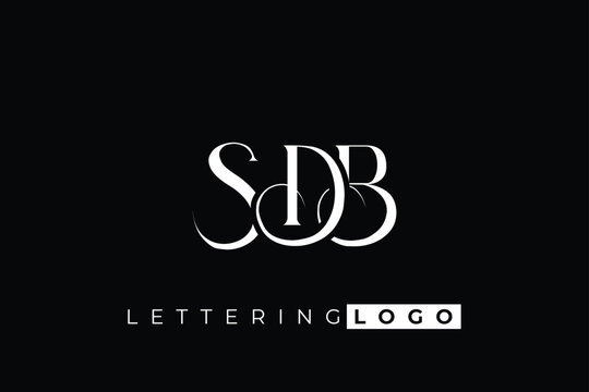 SDB Elegant Monogram Logo Design With Decorative Lettering
