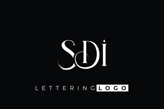 SDI Elegant Monogram Logo Design With Decorative Lettering