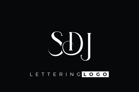 SDJ Elegant Monogram Logo Design With Decorative Lettering