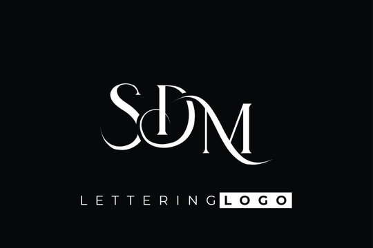 SDM Elegant Monogram Logo Design With Decorative Lettering