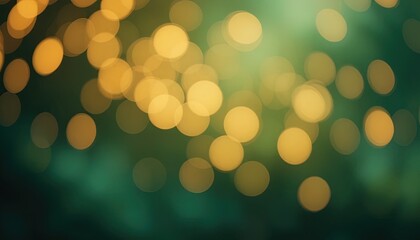 Numerous warm yellow circles of light softly overlap against a deep teal background.