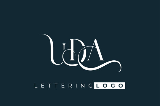 UDA Elegant Monogram Logo Design With Decorative Lettering