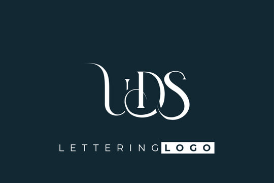 UDS Elegant Monogram Logo Design With Decorative Lettering