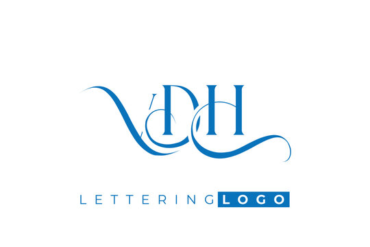 VDH Elegant Monogram Logo Design With Decorative Lettering