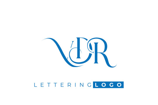 VDR Elegant Monogram Logo Design With Decorative Lettering