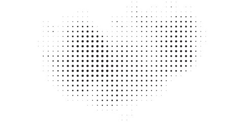 Abstract Halftone Pattern of Dots Forming a Cloud Shape.