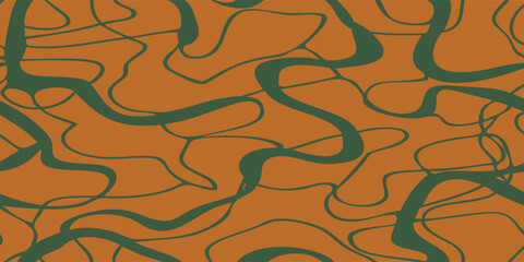 Abstract Organic Flowing Lines Seamless Pattern Background.
