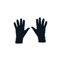 Obraz premium Black glove hands vector illustration