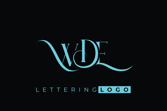 WDE Elegant Monogram Logo Design With Decorative Lettering