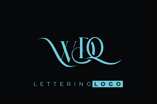 WDQ Elegant Monogram Logo Design With Decorative Lettering
