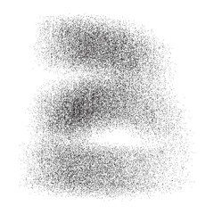 Abstract number three formed by numerous small dots.