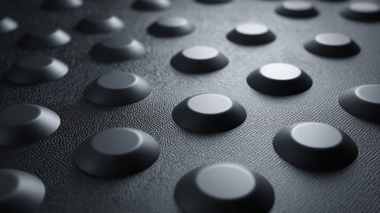 Close up of a textured surface with raised circular domes in a repeating pattern background abstract