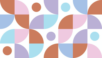 Abstract geometric pattern with colorful shapes and circles.