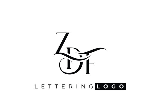 ZDF Elegant Monogram Logo Design With Decorative Lettering