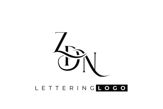 ZDN Elegant Monogram Logo Design With Decorative Lettering