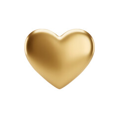Fototapeta premium Golden Heart isolated on transparent background.