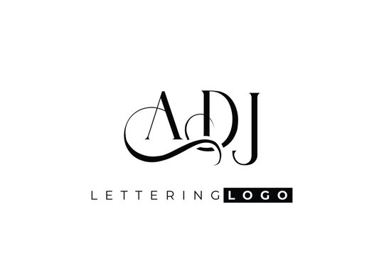 ADJ Elegant Monogram Logo Design With Decorative Lettering