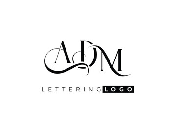 ADM Elegant Monogram Logo Design With Decorative Lettering