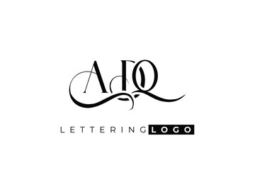 ADQ Elegant Monogram Logo Design With Decorative Lettering