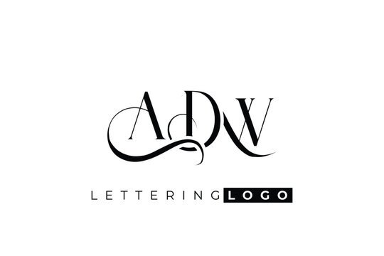 ADW Elegant Monogram Logo Design With Decorative Lettering