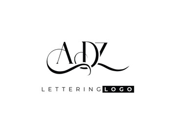 ADZ Elegant Monogram Logo Design With Decorative Lettering