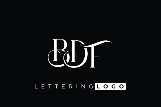 BDF Elegant Monogram Logo Design With Decorative Lettering