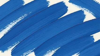 Abstract Blue Acrylic Paint Brush Strokes on White Background