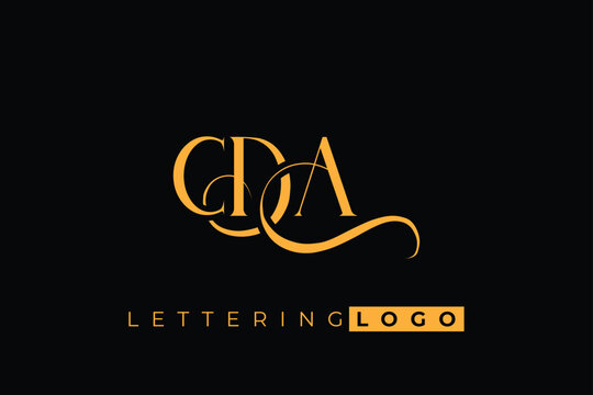CDA Elegant Monogram Logo Design With Decorative Lettering