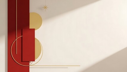 Modern Minimalist Background with Geometric Shapes.