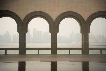 カタール・ドーハの近代的な街並みと中東の都市風景