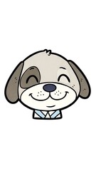 Obraz premium Smiling Cartoon Dog Face Closeup Illustration.