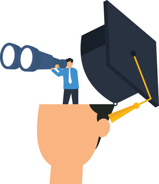 career vision, future planning, graduation cap, business opportunity, education concept, professional development