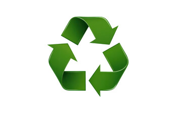 Obraz premium Green recycling symbol with three arrows on black background loop