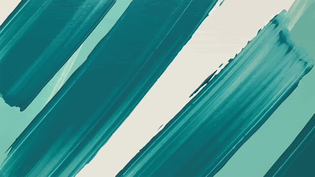 Abstract Teal Green Paint Brush Strokes Background