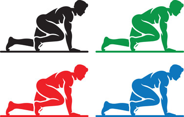 Mountain climber exercise icon