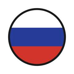 Russian emblem circle icon. Russian Federation flag symbol. Flag button