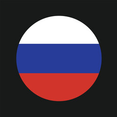 Fototapeta premium Russian emblem circle icon. Russian Federation flag symbol. Flag button