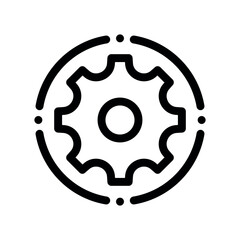 Precision Settings Gear Icon with Circular Parameter Points
