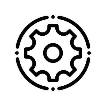 Precision Settings Gear Icon with Circular Parameter Points