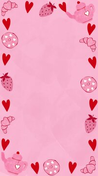 Animated Pink Valentine Heart Frame