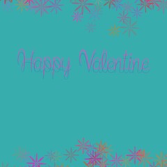 Obraz premium A vibrant, teal-colored background serves as the canvas for a cheerful 