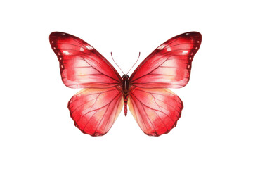 Obraz premium A vibrant and detailed illustration of a red butterfly, wings spread, on a simple plane
