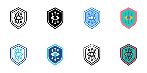 Threat Intelligence icons set multiple style collection. Editable stroke 
