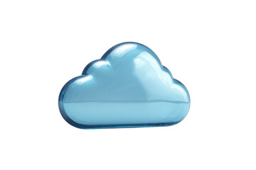 Obraz premium Translucent blue cloud shape with glossy highlights on black background image