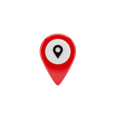 Location marker pin on Transparent Background