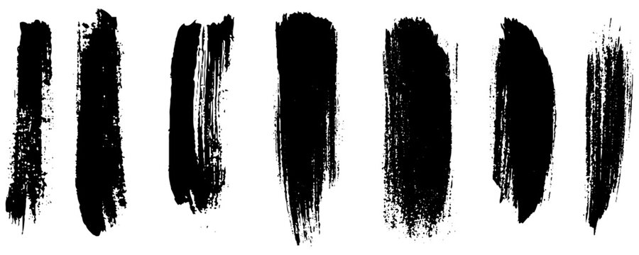 Brush lines set. Vector black paint, ink brush stroke. Dirty artistic design element. Black ink pain brush. Grunge drawing stroke