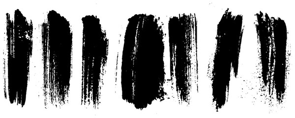 Set of grunge brush strokes. 