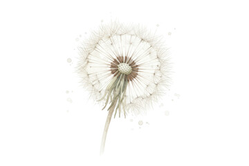 Fototapeta premium Artistic dandelion with ink splash effect, delicate botanical floral illustration concept